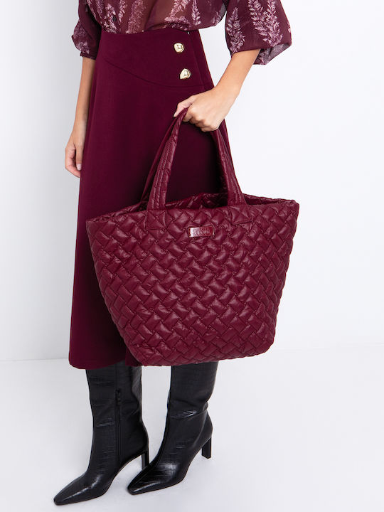 Women's Bag Shopper Shoulder Burgundy