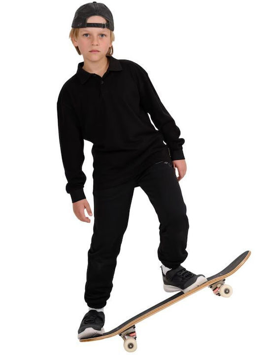 Kids' Polo Long Sleeve Black