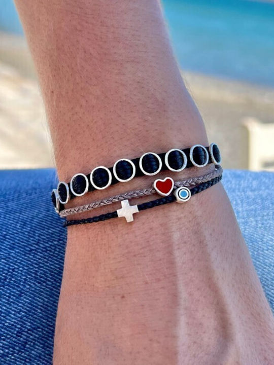 Armband "Μάτακι & Kreuz" Schwarz