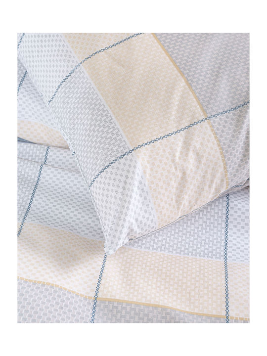 Rythmos Colette Σετ Σεντόνια King Size 260x280εκ. Γκρι Γαλαζιο (4τμχ)