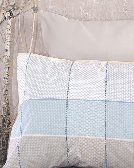 Rythmos Sheet Sets Queen with Elastic 160x260+25cm. Colette Grey Blue 4pcs