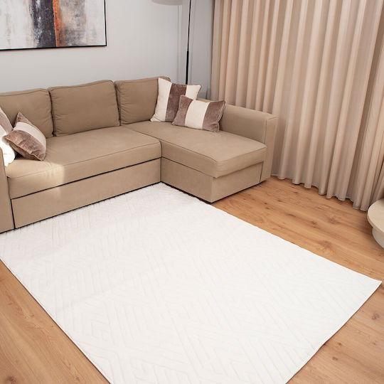 Homeone Cozy 160x210см Неплъзгащ Се Furry Бял