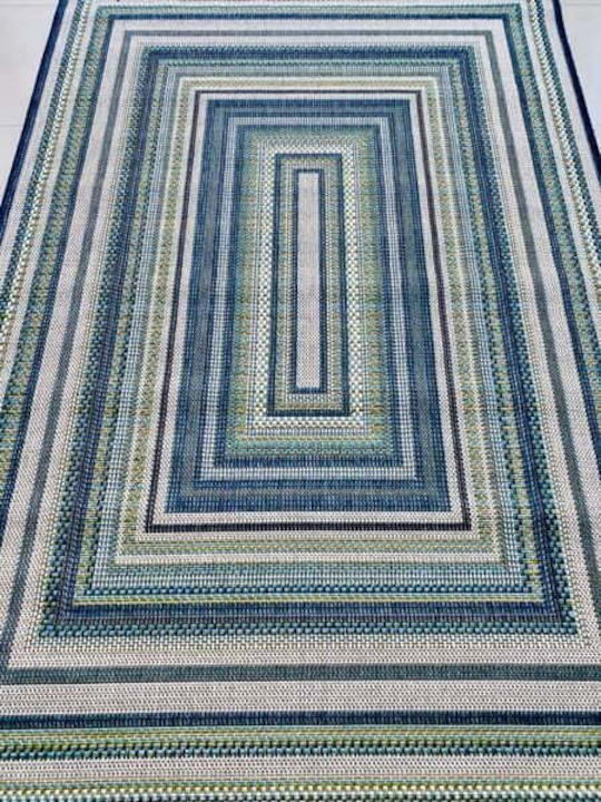 Wicker Rug 133x190 Aurela 607 Blue Eurofil