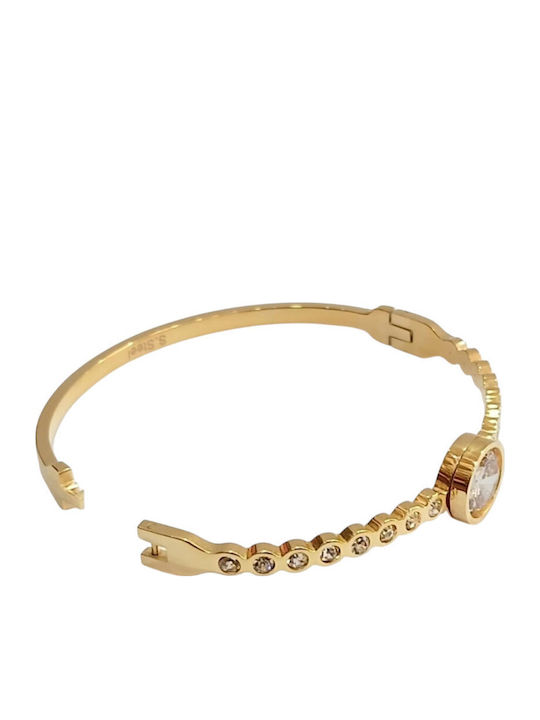 Kalliopi Silver Γυναικείο Βραχιόλι από Ατσάλι Επιχρυσωμένο με Ζιργκόν