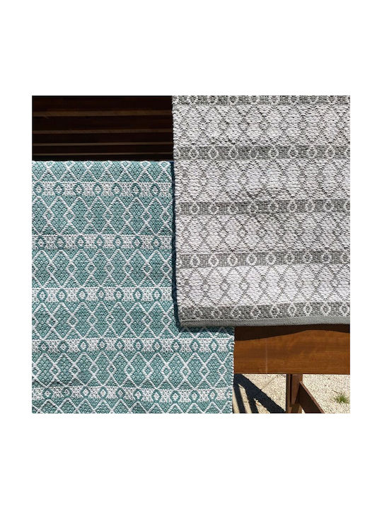 Koulis Carpets Santorini Килим Правоъгълена Лятно време Памук Зелен