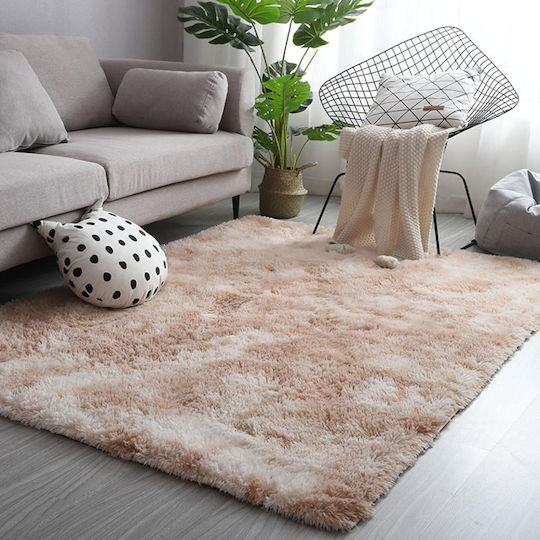 My Home Luxury Αντιολισθητικό Χαλί Ορθογώνιο Shaggy Μπεζ 80x140cm