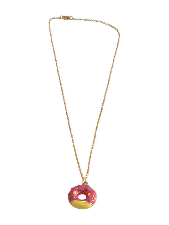 Kalliopi Silver Necklace from Gold Plated Steel Red