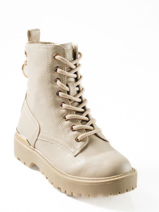 Kinderstiefel mit Reißverschluss Beige