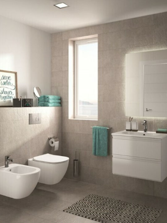 Ideal Standard Tesi 01 Wandhängende Toilette Randlos mit Deckel Sanftes Schließen Weiße