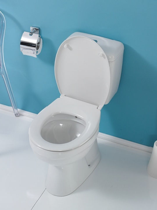 Cerastyle Ova Stehende Toilette mit Spülung mit Deckel Sanftes Schließen Weiße