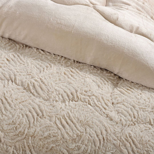 Silk Fashion Husă de pătură Super Dublu 240x260cm Cremă 240 g/mp²Gsm