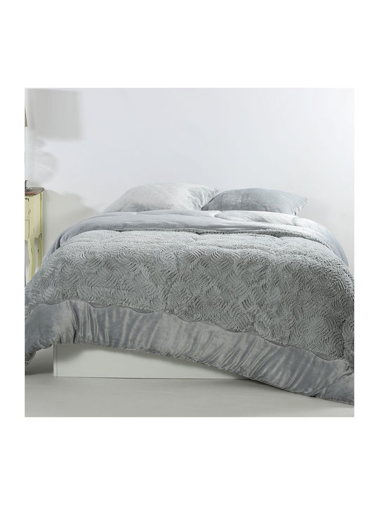 Silk Fashion Duvet Cover Queen 220x240cm Blue Silver 240 GSMGsm