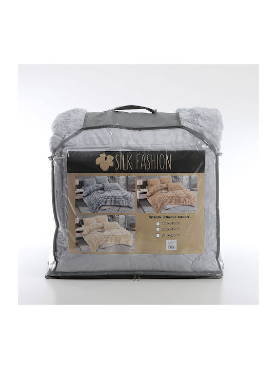 Silk Fashion Duvet Cover Queen 220x240cm Burble Grey 320 GSMGsm