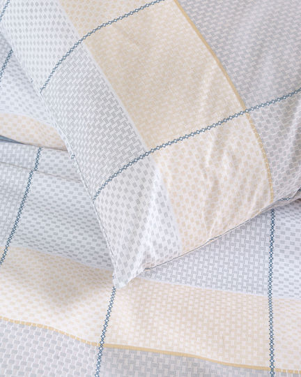 Rythmos Colette Сет Калъфки за Възглавници с корица за плик Grey Light Blue 50x70см.