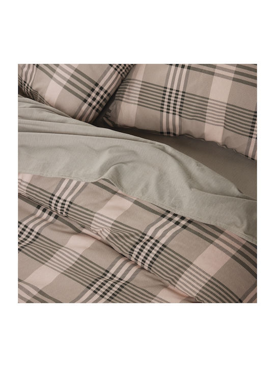 Das Home Bettbezug-Set Baumwolle Übergröße mit 2 Kissenbezügen 220x240 Flannel