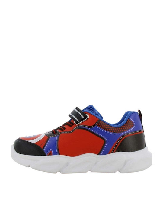 Παιδικά Sneakers Ανατομικά με Σκρατς & Φωτάκια Μπλε