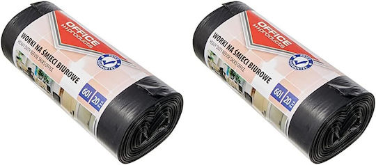 Office Products Trash Bags Capacity 60lt 70x57cm 20pcs Black