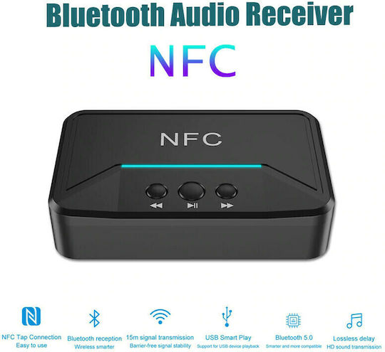 Andowl NFC V5.0 Bluetooth 5.0 Receiver Output Ports 3.5mm Jack USB RCA NFC