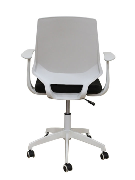 Zita Plus A1150-W Καρέκλα Γραφείου με Μπράτσα Λευκό / Μαύρο
