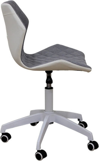 Zita Plus A1700-W Καρέκλα Γραφείου Λευκο/γκρι