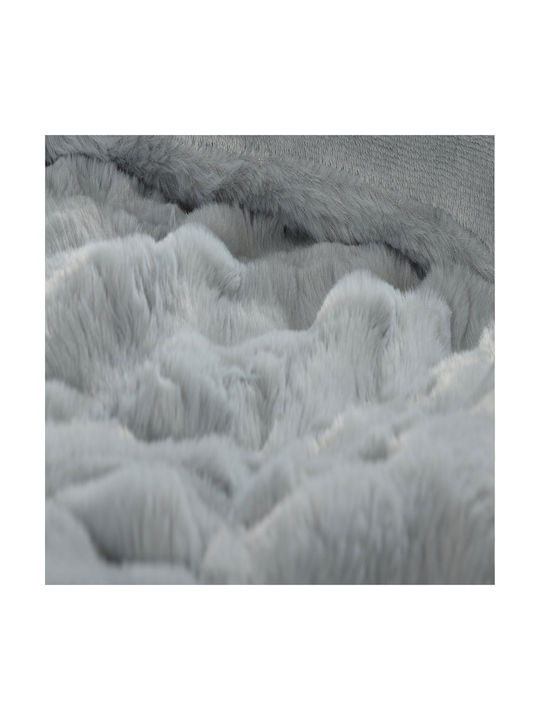Silk Fashion Decorative Pillow Case Made of Gray Furry 50x70cm