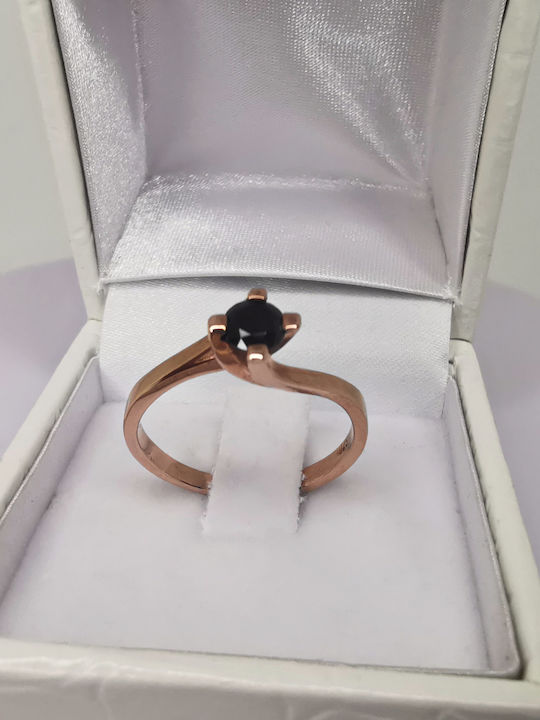 Aris Dentopoulos Jewellery Μονόπετρο από Επιχρυσωμένο Ασήμι