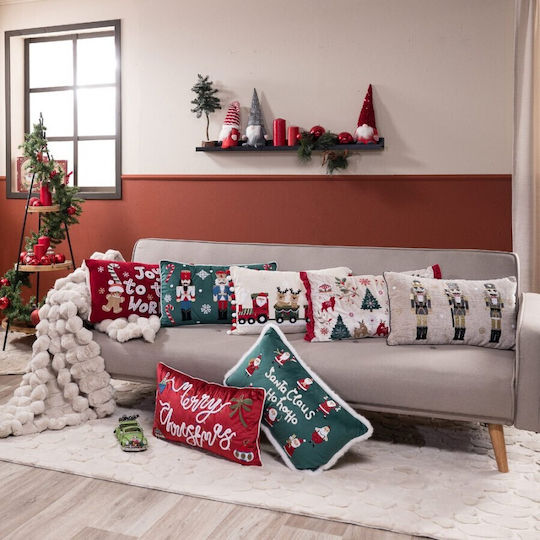 Teoran Christmas Decorative Pillow Rectangular Green 35x60cm