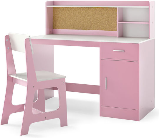 Kinder Schreibtisch aus Melamin Rosa 109,5x48x100,5cm