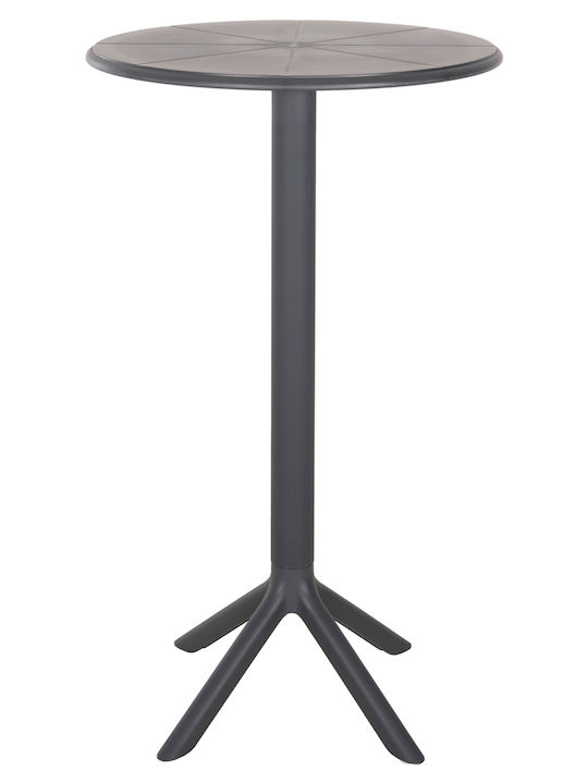 Outdoor Bar Free Standing Polypropylene Table Gray 60x60x106cm