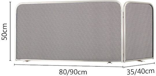 Zogometal Metallic Fireplace Screen with 2 Panels 80x35x50cm Oro Matt