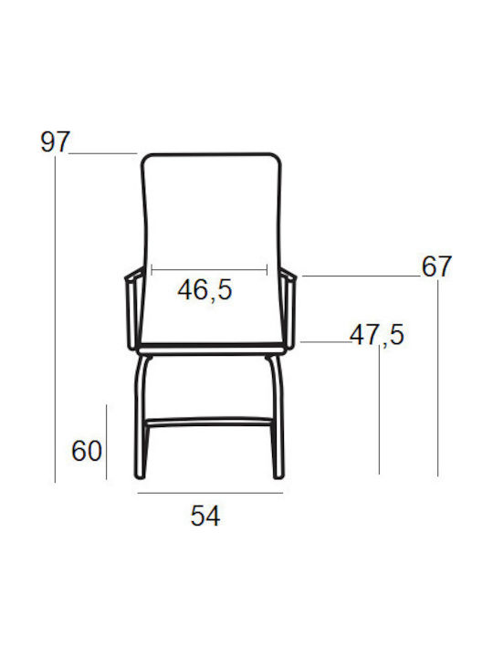 Stuhl Calvin mit Armlehnen Black 53x59x93cm 1Stück