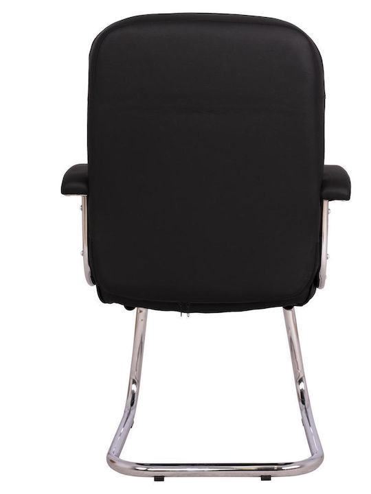 Πολυθρόνα Επισκέπτη με Μπράτσα Μαύρη 61.5x62x98cm