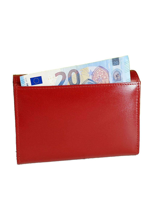 Small Leather Women's Wallet Classic with RFID Red