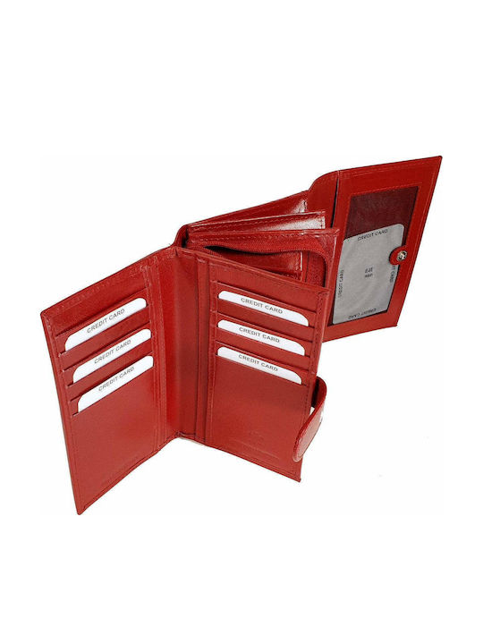 Small Leather Women's Wallet Classic with RFID Red