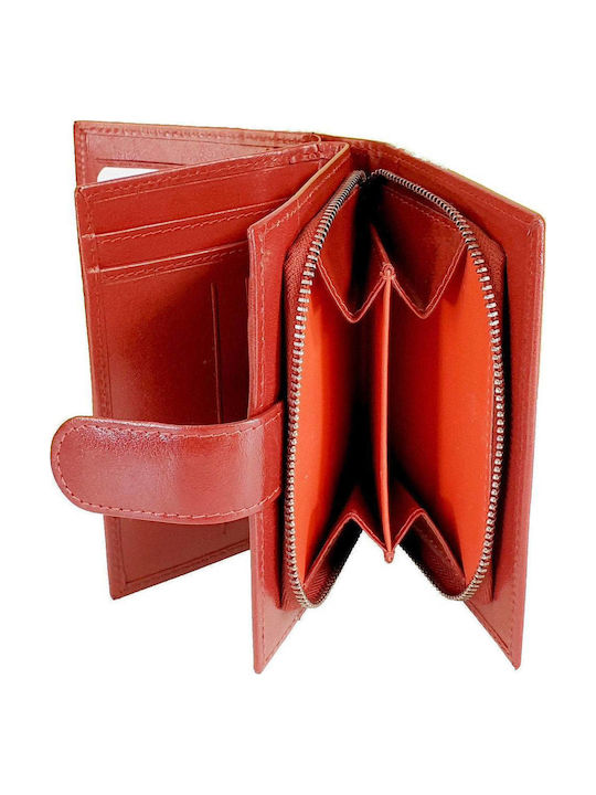Small Leather Women's Wallet Classic with RFID Red