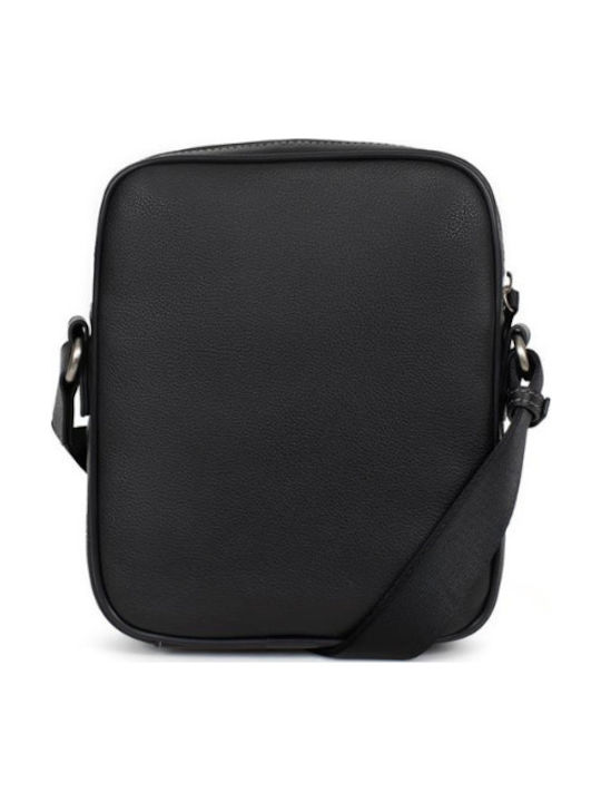 Leder Herrentasche Schulter / Crossbody Schwarz