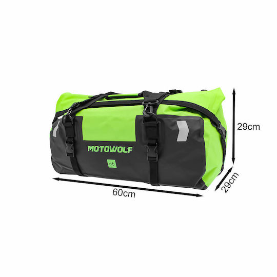 Motowolf MDL0717 Motorcycle Tail Bag Waterproof 66lt Black Green