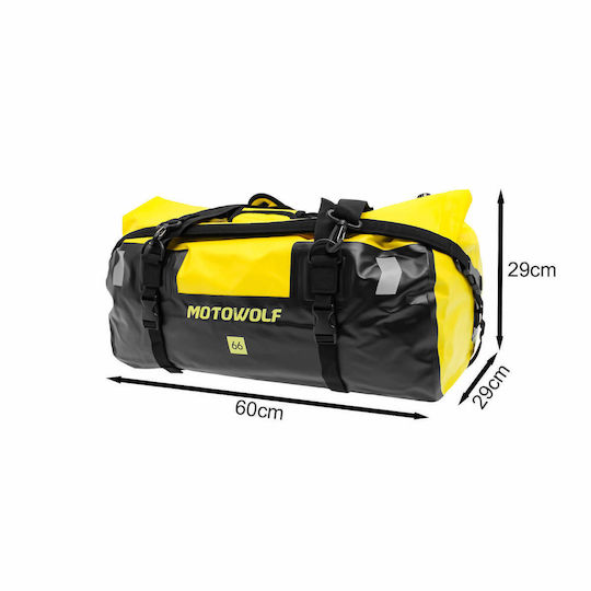 Motowolf Motorcycle Tail Bag Waterproof 66L Black/Yellow