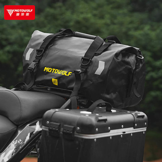 Motowolf Motorcycle Tail Bag Waterproof 66L Carbon Black
