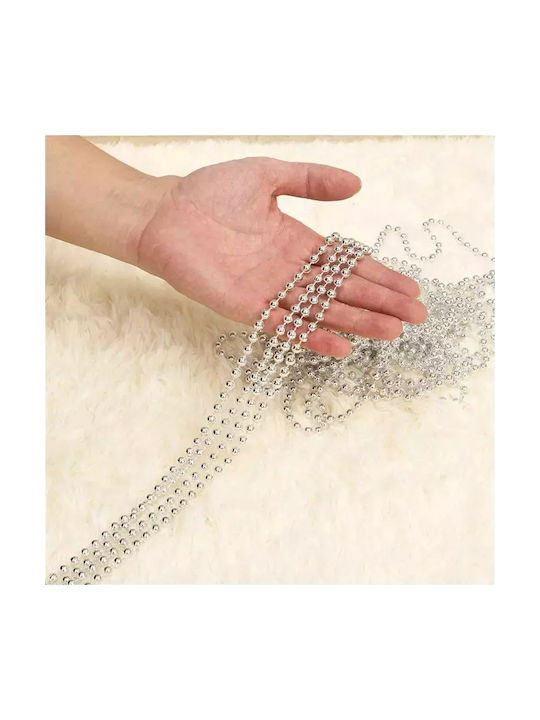 Christmas Garland Beads 5m Silver Decorative Chain