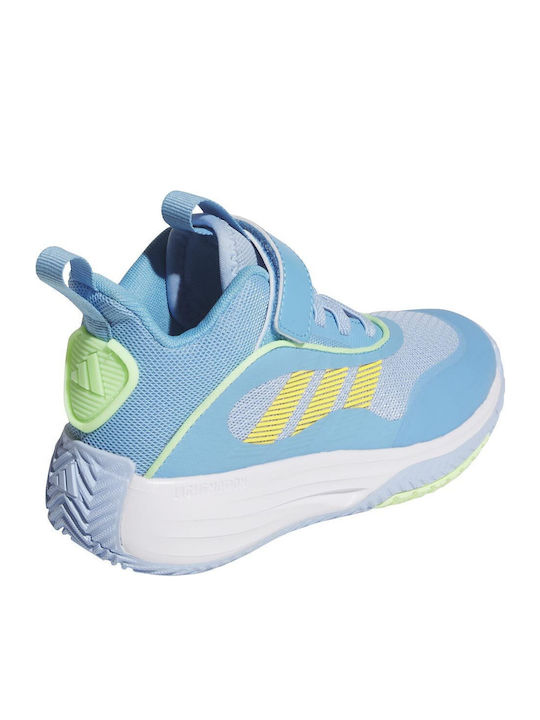Ownthegame 3.0 K Kids Sports Basketball Shoes With Hoop & Loop Closure Light Blue
