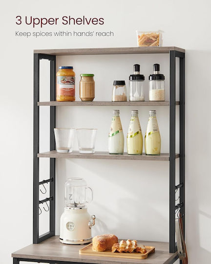 Vasagle Kitchen Rack Metal Gray 40x40x60cm