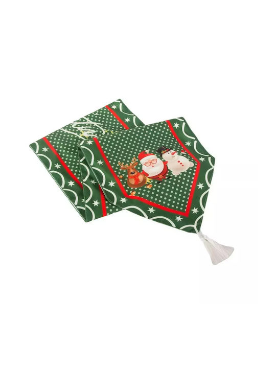 Christmas Table Runner Reindeer & Merry Christmas – 205x35cm Red