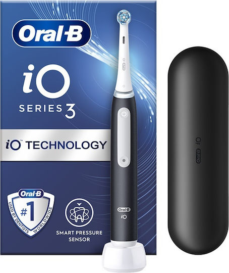 Oral-B iO Series 3 Electric Toothbrush with Pressure Sensor and Travel Case Black