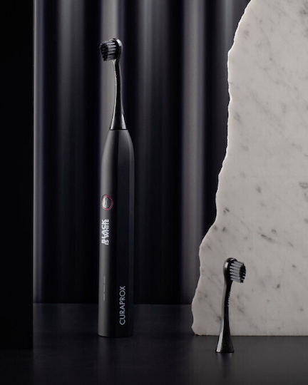 Curaprox Hydrosonic Black is White Periuță de dinți electrică cu Husă de Călătorie Neagră