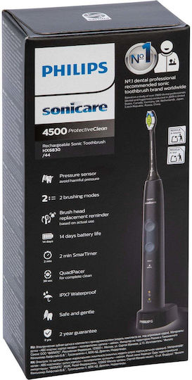 Philips Sonicare ProtectiveClean 4500 Elektrische Zahnbürste mit Timer und Drucksensor Schwarz