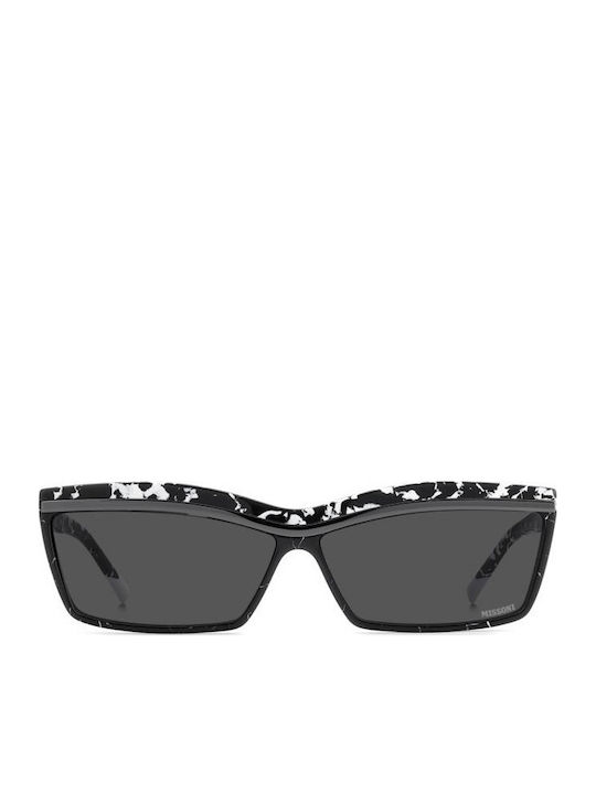 Missoni Women's Sunglasses with Multicolour Plastic Frame and Black Lens