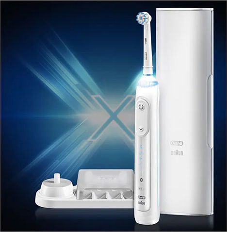 Oral-B Genius X 20000N Electric Toothbrush with Pressure Sensor and Travel Case White