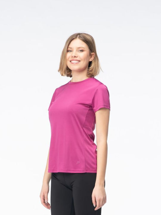 Women's Athletic T-shirt Fast Drying with Sheer Purple