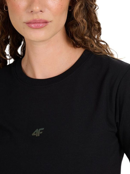 Γυναικείο Αθλητικό Crop T-shirt Deep Black